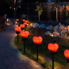 Modern Simplicity Heart Shape Solar Waterproof ABS Plastic LED Outdoor Ground Plug Light For Garden Lumendat