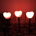 Modern Simplicity Heart Shape Solar Waterproof ABS Plastic LED Outdoor Ground Plug Light For Garden Lumendat