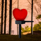 Modern Simplicity Heart Shape Solar Waterproof ABS Plastic LED Outdoor Ground Plug Light For Garden Lumendat