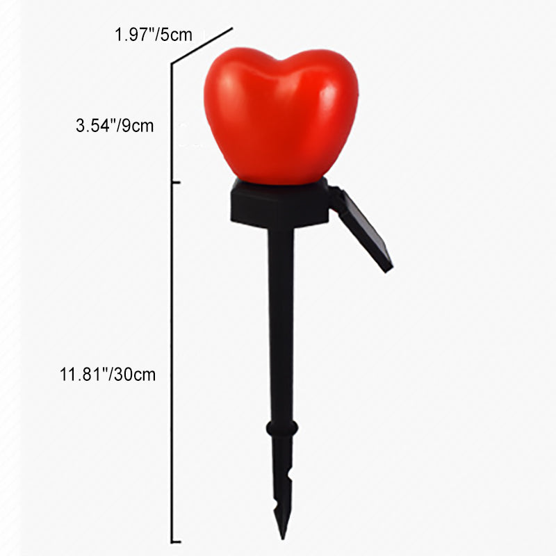 Modern Simplicity Heart Shape Solar Waterproof ABS Plastic LED Outdoor Ground Plug Light For Garden Lumendat