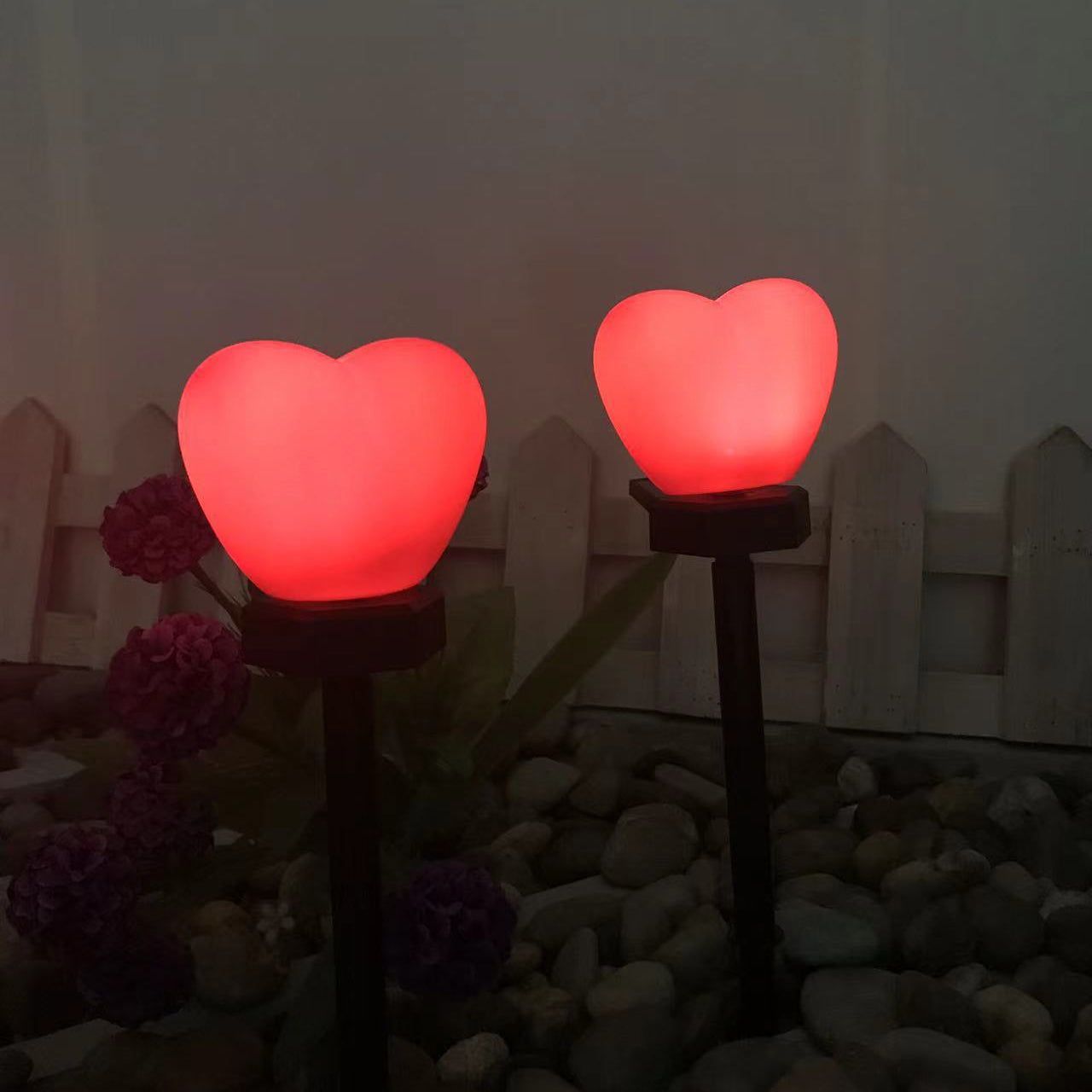 Modern Simplicity Heart Shape Solar Waterproof ABS Plastic LED Outdoor Ground Plug Light For Garden Lumendat