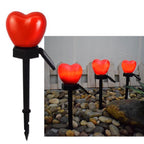 Modern Simplicity Heart Shape Solar Waterproof ABS Plastic LED Outdoor Ground Plug Light For Garden Lumendat