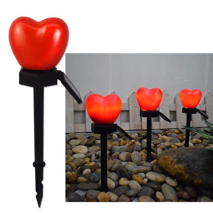 Modern Simplicity Heart Shape Solar Waterproof ABS Plastic LED Outdoor Ground Plug Light For Garden Lumendat