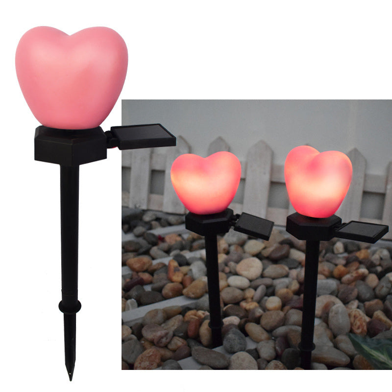 Modern Simplicity Heart Shape Solar Waterproof ABS Plastic LED Outdoor Ground Plug Light For Garden Lumendat