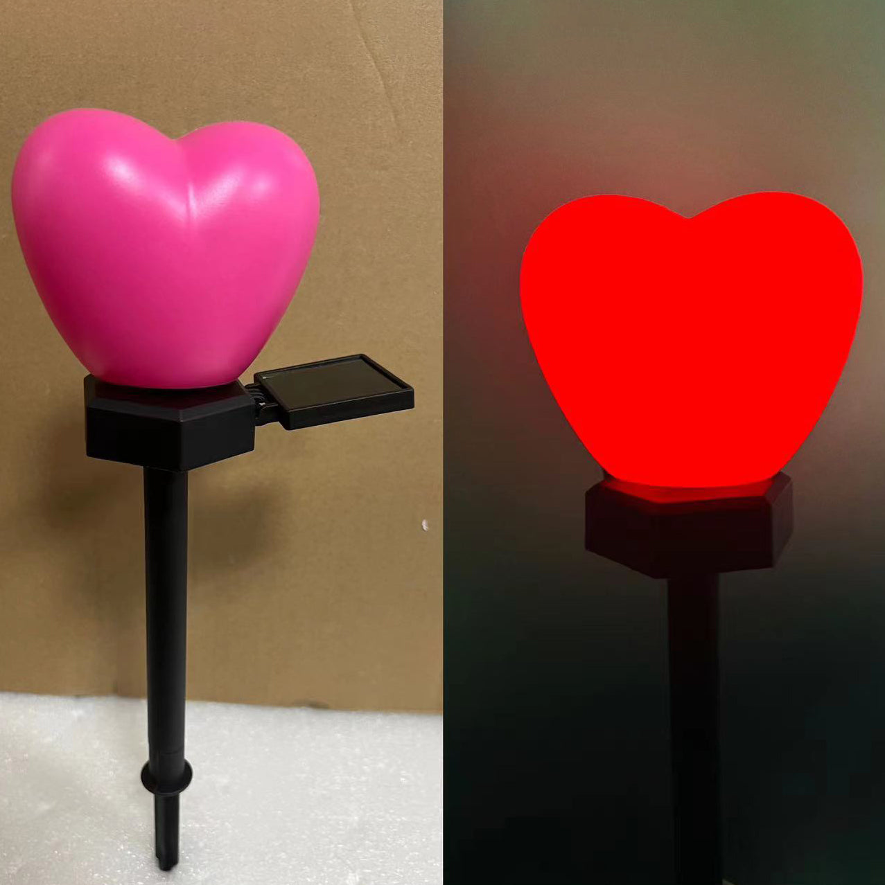 Modern Simplicity Heart Shape Solar Waterproof ABS Plastic LED Outdoor Ground Plug Light For Garden Lumendat