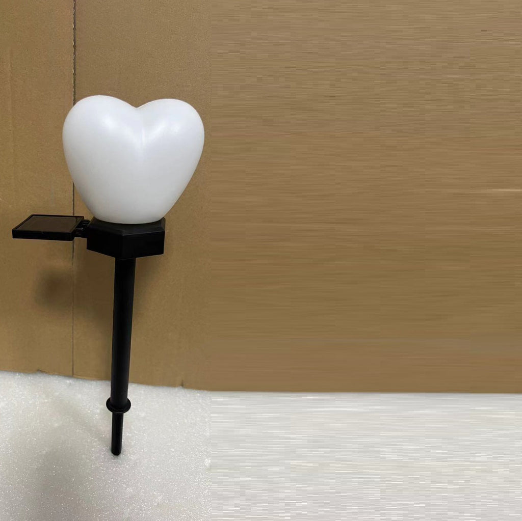 Modern Simplicity Heart Shape Solar Waterproof ABS Plastic LED Outdoor Ground Plug Light For Garden Lumendat