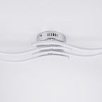 Modern Minimalist Wave Round Silicone Iron LED Semi-Flush Mount Ceiling Light For Living Room