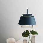 Contemporary Scandinavian Round Glass Iron 1-Light Pendant Light For Living Room