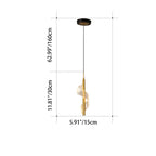 Contemporary Scandinavian Curved Long Acrylic Iron LED Pendant Light for Living Room BulbSquare