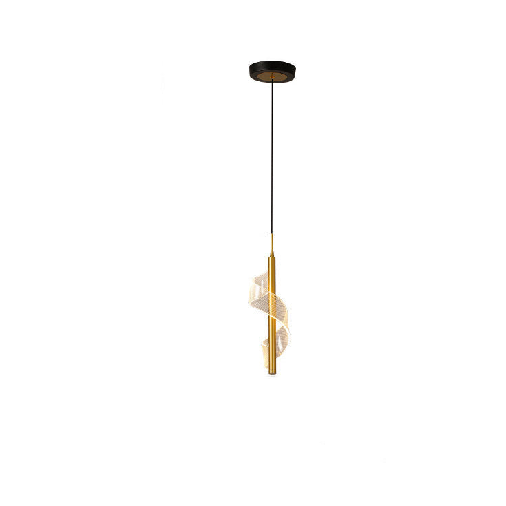 Contemporary Scandinavian Curved Long Acrylic Iron LED Pendant Light for Living Room BulbSquare