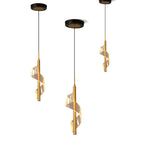 Contemporary Scandinavian Curved Long Acrylic Iron LED Pendant Light for Living Room BulbSquare