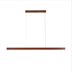 Modern Minimalist Rectangular Long Plate Pc Walnut Raw Wood Aluminum LED Chandelier Island Light for Dining Room BulbSquare