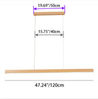 Modern Minimalist Rectangular Long Plate Pc Walnut Raw Wood Aluminum LED Chandelier Island Light for Dining Room BulbSquare