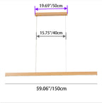 Modern Minimalist Rectangular Long Plate Pc Walnut Raw Wood Aluminum LED Chandelier Island Light for Dining Room BulbSquare