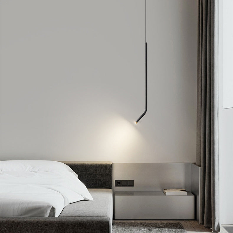 Contemporary Scandinavian Long Line Brass LED Pendant Light For Living Room