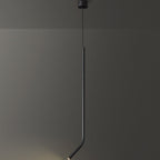 Contemporary Scandinavian Long Line Brass LED Pendant Light For Living Room