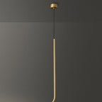 Contemporary Scandinavian Long Line Brass LED Pendant Light For Living Room