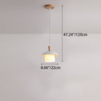 Modern Minimalist Round Orb Bowl Glass Oak Iron 1-Light Pendant Light For Living Room