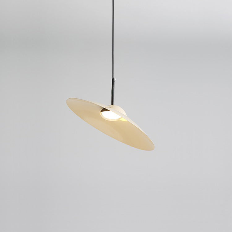 Contemporary Nordic Disc Round Glass Iron LED Pendant Light For Living Room