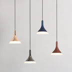 Contemporary Scandinavian Round Cone Cylinder Acrylic Aluminum LED Pendant Light For Living Room