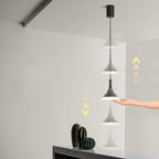 Contemporary Scandinavian Round Cone Cylinder Acrylic Aluminum LED Pendant Light For Living Room
