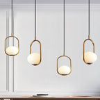 Modern Minimalist Oval Magic Bean Glass Iron 1-light Pendant Light for Living Room BulbSquare