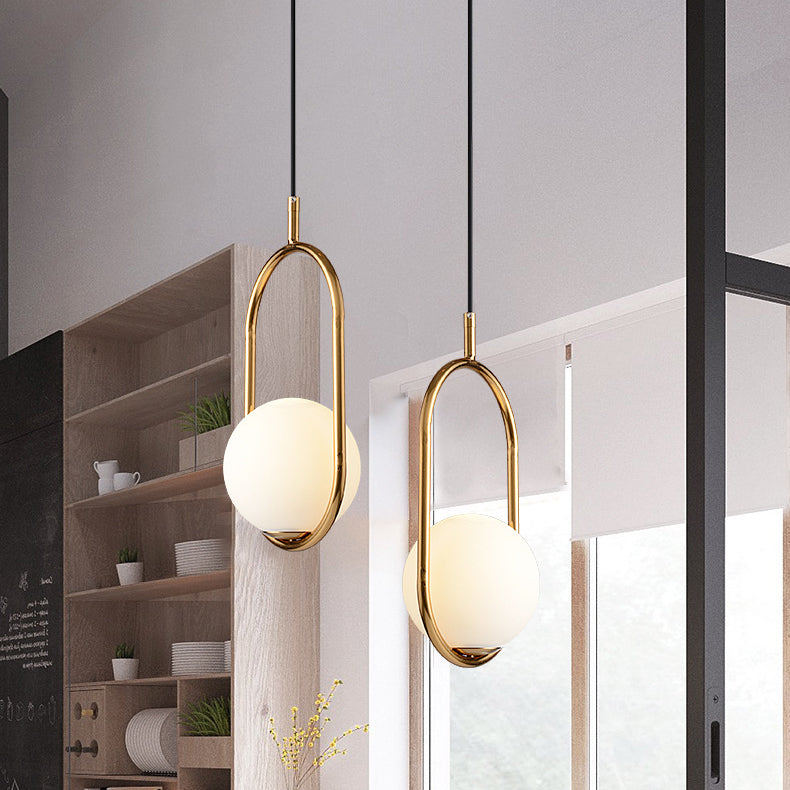 Modern Minimalist Oval Magic Bean Glass Iron 1-light Pendant Light for Living Room BulbSquare