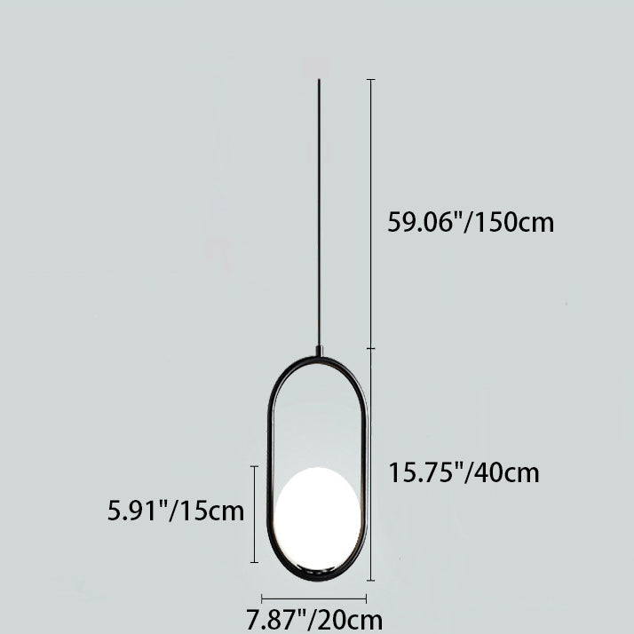 Modern Minimalist Oval Magic Bean Glass Iron 1-light Pendant Light for Living Room BulbSquare