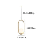 Modern Minimalist Oval Magic Bean Glass Iron 1-light Pendant Light for Living Room BulbSquare