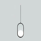 Modern Minimalist Oval Magic Bean Glass Iron 1-light Pendant Light for Living Room BulbSquare