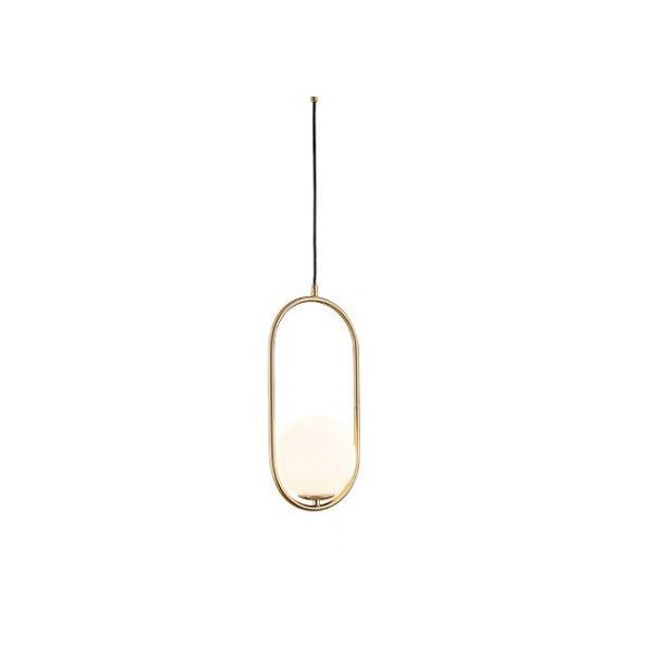 Modern Minimalist Oval Magic Bean Glass Iron 1-light Pendant Light for Living Room BulbSquare