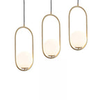 Modern Minimalist Oval Magic Bean Glass Iron 1-light Pendant Light for Living Room BulbSquare