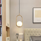 Modern Minimalist Oval Magic Bean Glass Iron 1-light Pendant Light for Living Room BulbSquare