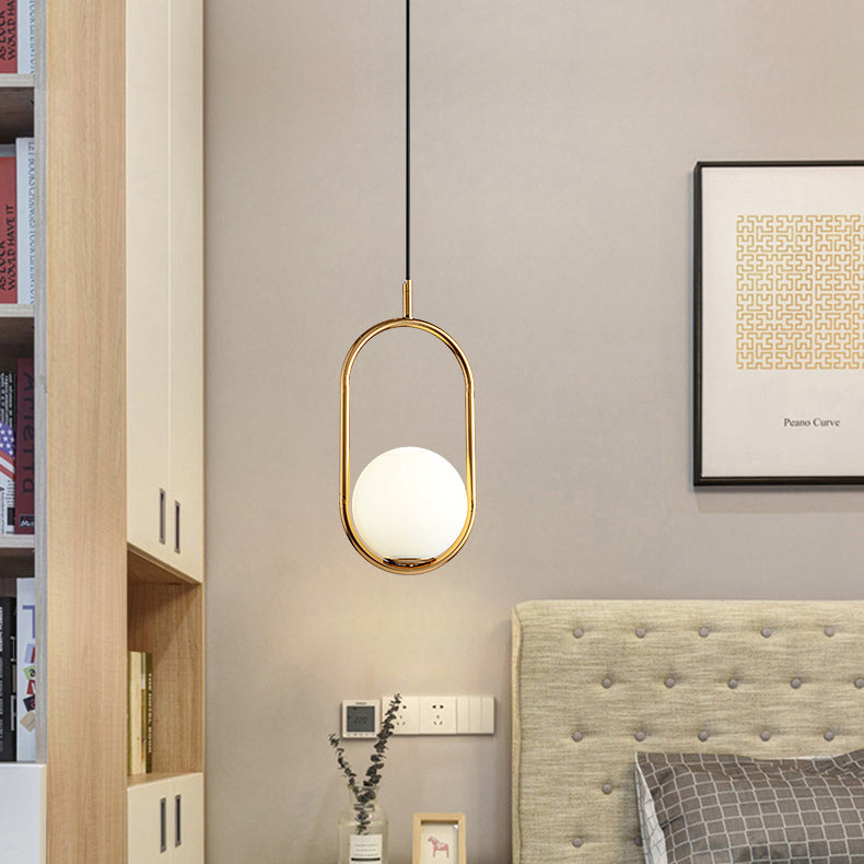 Modern Minimalist Oval Magic Bean Glass Iron 1-light Pendant Light for Living Room BulbSquare