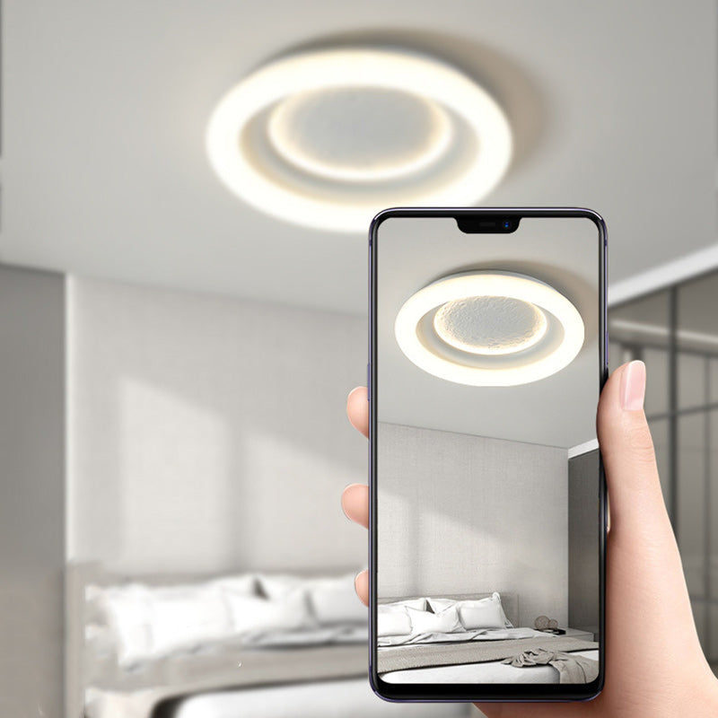 Lumendat Modern Minimalist Kids Round Astronaut Star PE Iron LED Flush Mount Ceiling Light For Living Room Lumendat