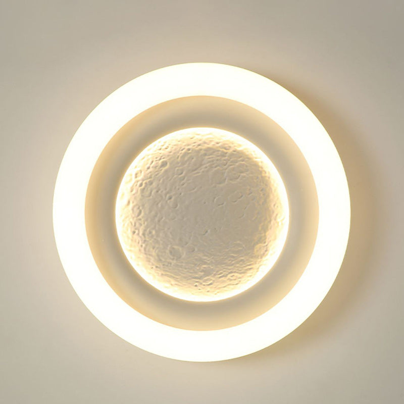 Lumendat Modern Minimalist Kids Round Astronaut Star PE Iron LED Flush Mount Ceiling Light For Living Room Lumendat