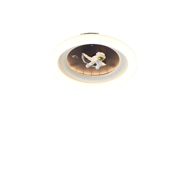 Lumendat Modern Minimalist Kids Round Astronaut Star PE Iron LED Flush Mount Ceiling Light For Living Room Lumendat
