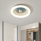 Lumendat Modern Minimalist Kids Round Astronaut Star PE Iron LED Flush Mount Ceiling Light For Living Room Lumendat