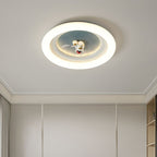 Lumendat Modern Minimalist Kids Round Astronaut Star PE Iron LED Flush Mount Ceiling Light For Living Room Lumendat