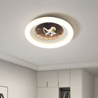 Lumendat Modern Minimalist Kids Round Astronaut Star PE Iron LED Flush Mount Ceiling Light For Living Room Lumendat