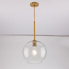 Contemporary Scandinavian Round Orb Glass Hardware 1-Light Pendant Light For Living Room