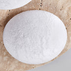 Contemporary Creative Round Moon Yellow Travertine LED Flush Mount Ceiling Light for Living Room