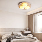 Contemporary Creative Round Moon Yellow Travertine LED Flush Mount Ceiling Light for Living Room