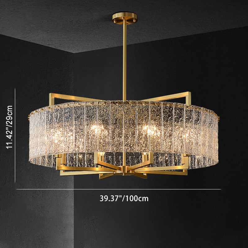 Modern Luxury Round Rectangle Glass Brass 5/6/8/10 Light Chandelier Island Light for Dining Room BulbSquare