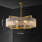 Modern Luxury Round Rectangle Glass Brass 5/6/8/10 Light Chandelier Island Light for Dining Room BulbSquare