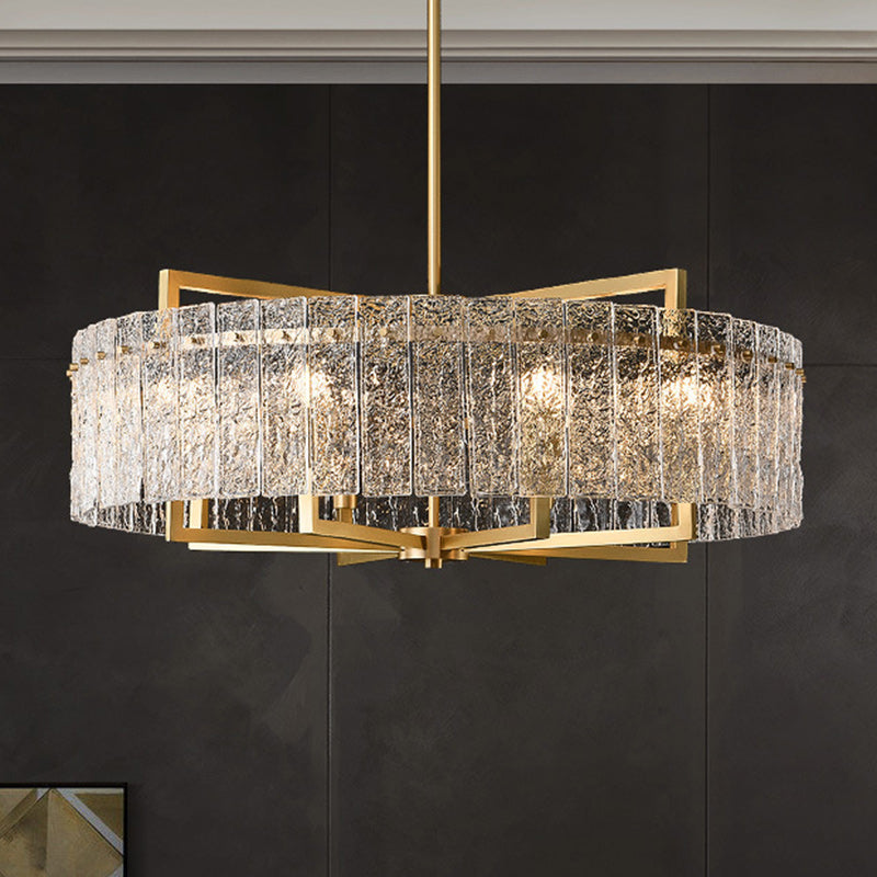 Modern Luxury Round Rectangle Glass Brass 5/6/8/10 Light Chandelier Island Light for Dining Room BulbSquare