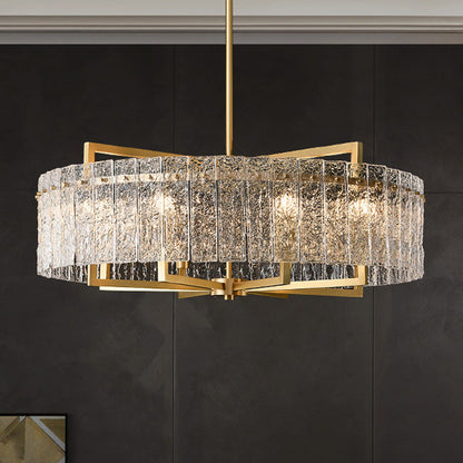 Modern Luxury Round Rectangle Glass Brass 5/6/8/10 Light Chandelier Island Light for Dining Room