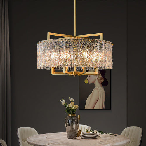 Modern Luxury Round Rectangle Glass Brass 5/6/8/10 Light Chandelier Island Light for Dining Room