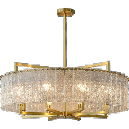 Modern Luxury Round Rectangle Glass Brass 5/6/8/10 Light Chandelier Island Light for Dining Room