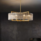 Modern Luxury Round Rectangle Glass Brass 5/6/8/10 Light Chandelier Island Light for Dining Room BulbSquare